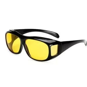 HD Night Vision Glasses Men Women Driving Sports Wraparound Fit Over Anti Glare